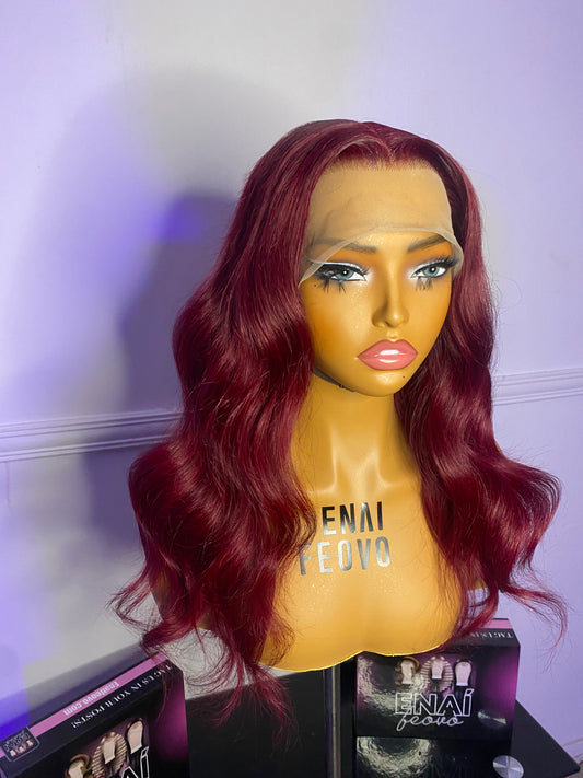 Burgundy human hair wig