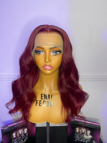Burgundy human hair wig