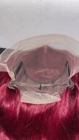 Burgundy human hair wig